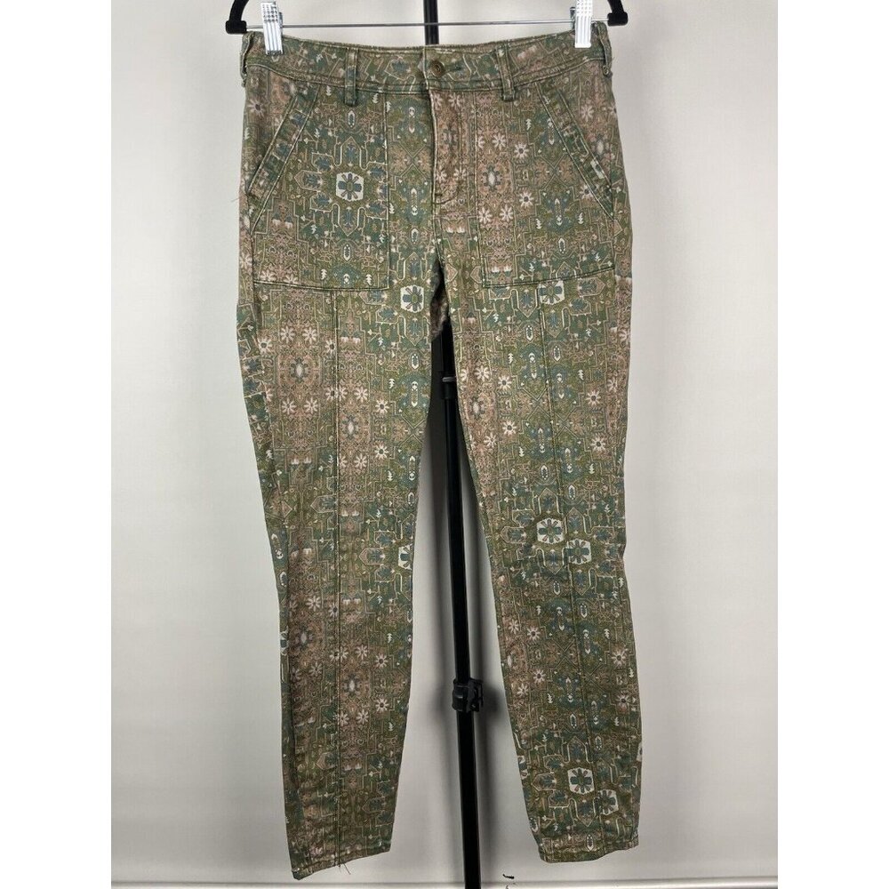 Anthropologie Multicolor Boho Western Aztec Cadet Slim Utility Pant Size 27